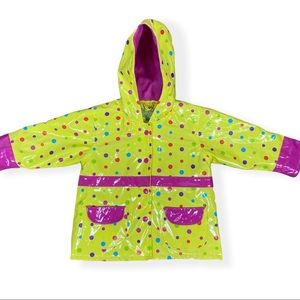 Western Chief Girl's Size 3T Yellow & Pink Polka Dot Raincoat